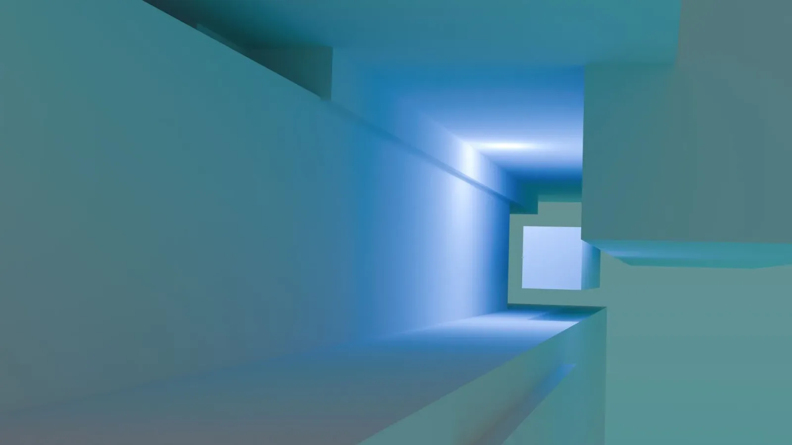 Abstract geometric passage representing a controlled migration to a target system