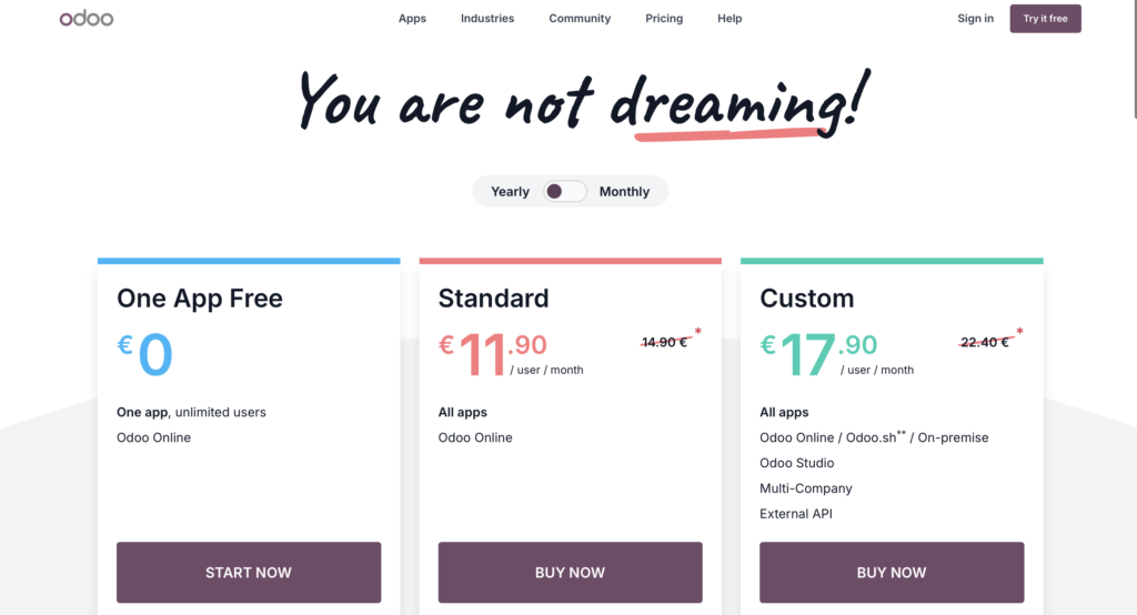 Odoo Cloud Price